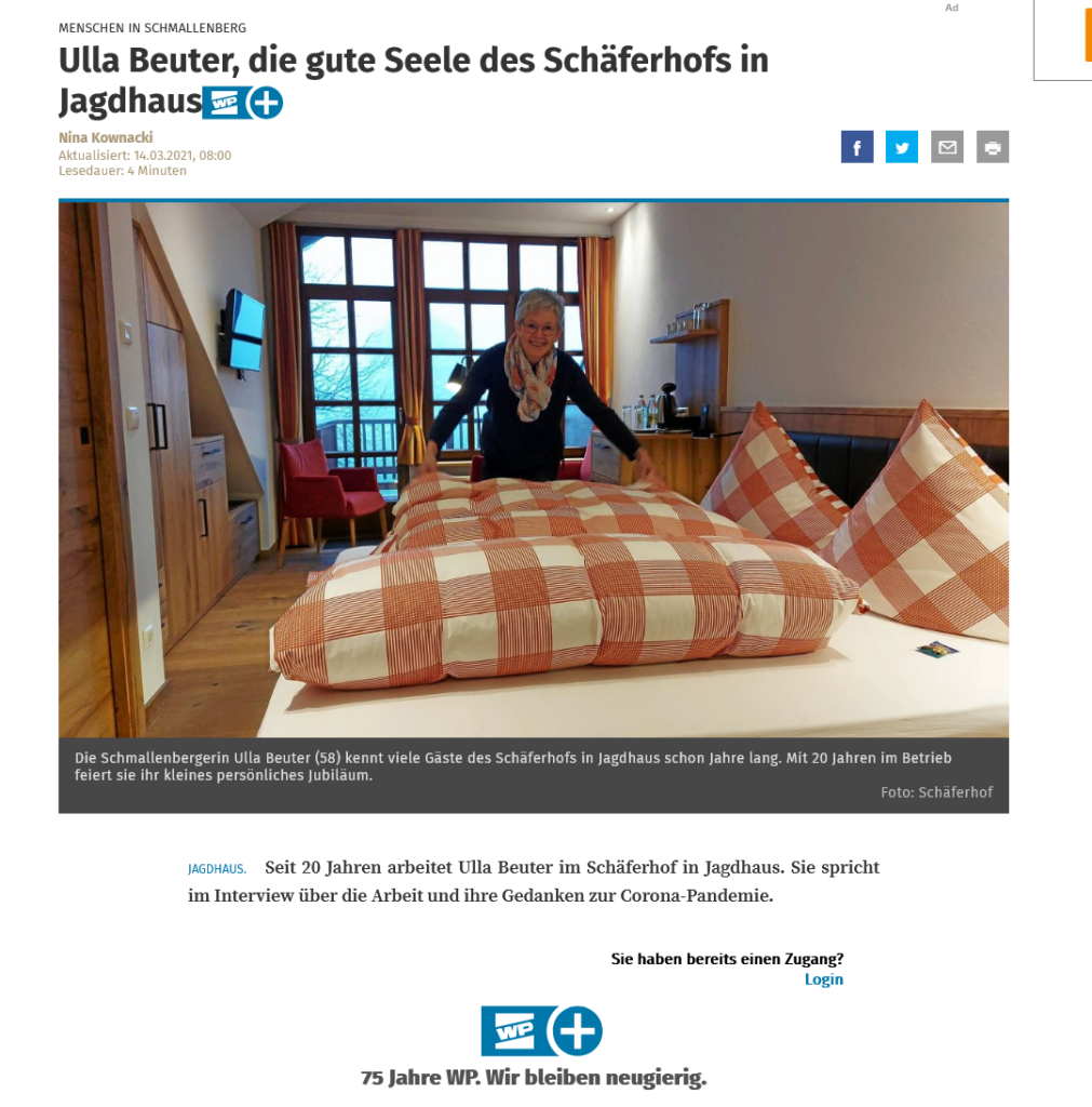 Ulla Beuter, die gute Seele des Schäferhofs in Jagdhaus 1